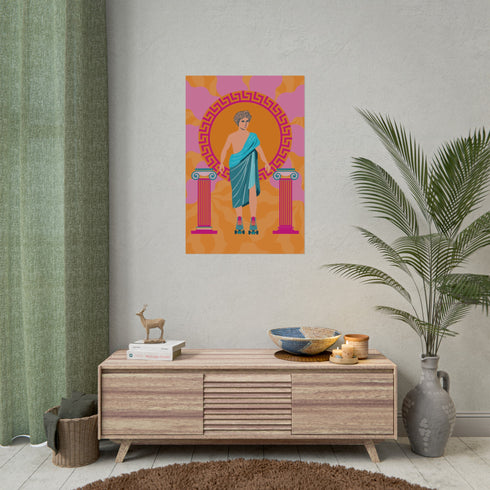 Roller Skate Greek Art Print